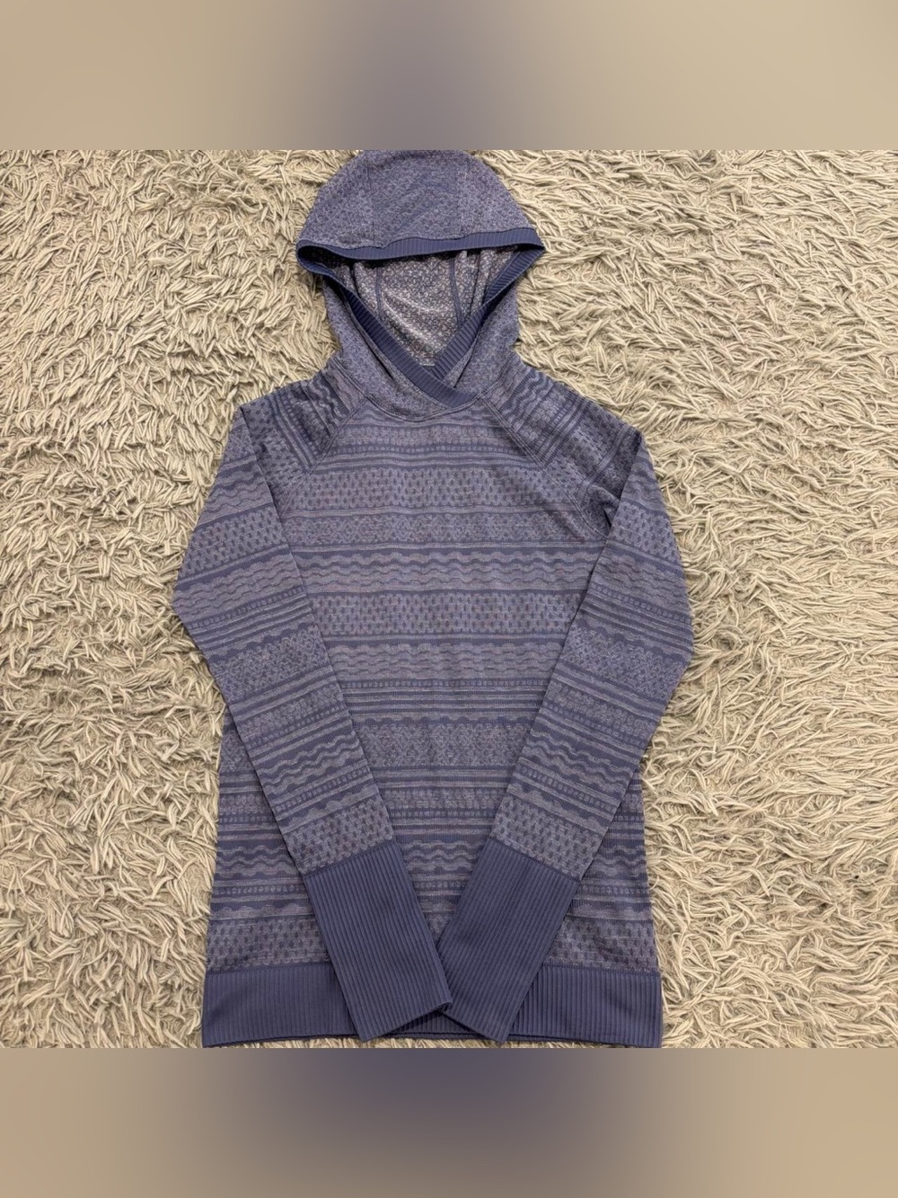 Lululemon Rest Less Hoodie Women Blue Knit Pullover Atheisure Activewear Running